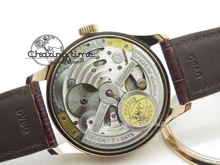 MIROTIME 0423 Portuguese Real PR IW500127 RG ZF 1:1 Best Edition Grey Red Dial On Brown Leather Strap A52010 V AllSeason 7331